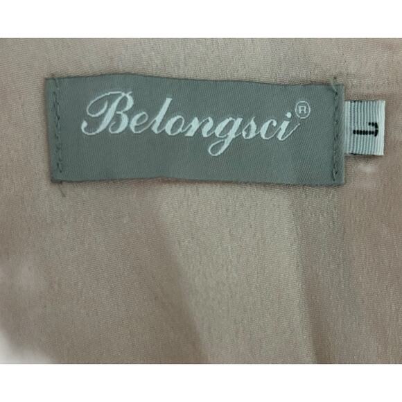 Belongsci Women Mini Dress L Pink 3D‎ Distressed Dots Chiffon Romantic Cottage - Picture 2 of 11